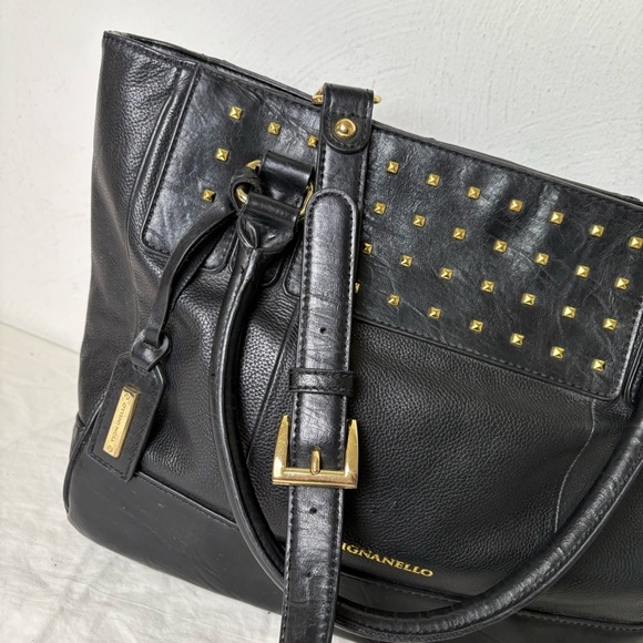 TIGNANELLO Black Leather Studded Tote Bag - Picture 12 of 16